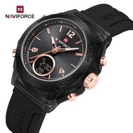 NAVIFORCE NF7109 Quartz Watch for Ladies Fashion Women's Dual Display Watches Quartz Waterproof Sili