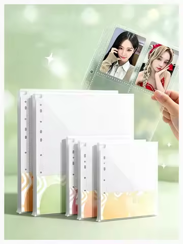 10 Sheets Star Mate Matte Clear Card Sleeves Acid Free Kpop Photocard Binder 4/9 Pocket Pages A4 A5 