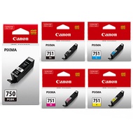 CANON PIXMA 750 PGBK PGI-750 CANON PIXMA 751 BLACK , CLI-751  CLI CYAN YELLOW  MAGENTA GREY