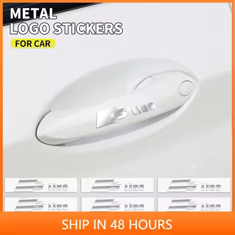 3D Metal Car Decorative Sticker Badge Decal Interior Accessories For Audi SLine Q3 Q5 Q7 RS3 RS4 A3 