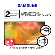 Samsung 85" UHD CU7000 4K Smart TV UA85CU7000KXXM / AU8000 UA85AU8000KXXM Television (FREE HDMI Cable and Tv Bracket)