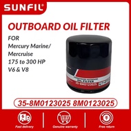 35-8M0123025 8M0123025 Outboard Oil Filter for Mercury Marine/Mercruise 175HP to 300HP V6 & V8