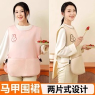 2026 Vest-Style Sleeveless Overalls Waterproof Oil-Proof Can Wipe Hands Catering Cooking Work Clothe