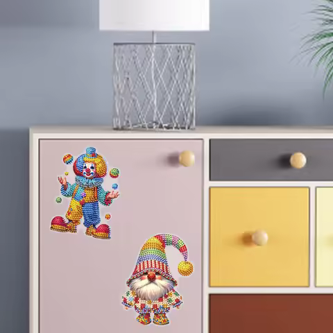 8Pcs 5D Diamond Painting Sticker Kit Cartoon Diamond Art Stickers Diamond Mosaic Sticker for Beginne