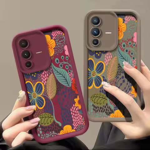 Case For Vivo V40 V40SE V25 V25E V27 V27E V29 V29E V30 V30E V30SE Pro Lite Soft Colorful Flowers Sil