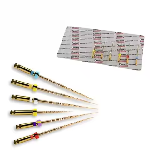 6pcs/pack Dental Gold Files 21/25/31mm SX-F5 Rotary Instrument Root Canal Tool Dentistry Material Fl