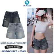 [VC 12% NEW Product] Bigsize Women's Jeans QC70 High Waist Chunky Cross Embroidery Embellished 2KJEA