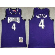3V58 Jersey Sacramento Kings WEBBER Jerseys Kings No. 4 Chris WEBBER Embroidered Basketball Uniform 