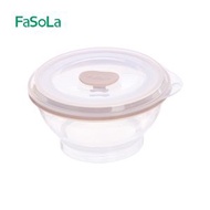 FaSoLa野餐盒 可攜式旅行露營矽膠碗 可折疊耐高溫帶蓋雙色折疊碗