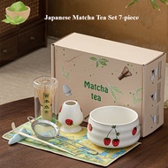 Cute Matcha Set 7 Pieces Matcha Cup Matcha Bowl Matcha Brewing Set Japanese Matcha Set Ceramic
