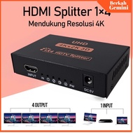 AIXXCO HDMI Splitter Adapter 1x4 Port 4K Resolution - PC-48 - 7RVA0HBK