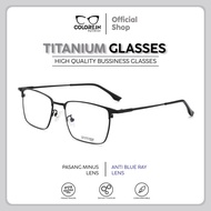 Kacamata Bisnis Lensa Minus Anti Radiasi Colore.in Bahan Titanium 5068