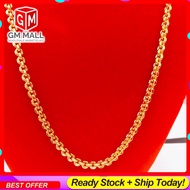 FY7 Cop 916 Emas Bangkok Emas Korea GM Mall Gold Plated Necklace - Rantai Leher (EK-2334)