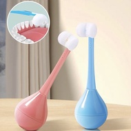 Kids Three Sided 3D Tumbler Toothbrush Soft Silicone Bristles Age 2-12 Toothbrush For Children