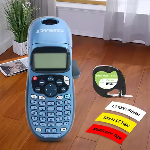 Dymo Label Printer LT100H LT-100H Inkless Label Maker Handheld Label Machine with Dymo 12mm LT Tape 