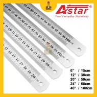 ASTAR Stainless Steel Ruler Metal Thickness Ruler (15cm / 30cm / 50cm / 60cm)