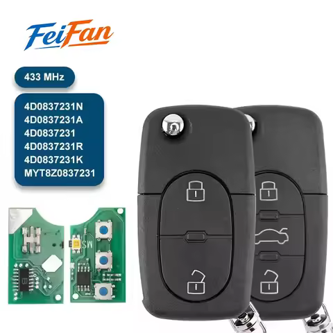 FeiFan 4D0837231A 4D0837231N 4D0837231K Remote Car Key For Audi A3 A4 A6 A8TT RS4 Quattro Old Models