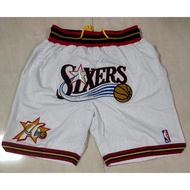【10 styles】NBA Shorts Philadelphia 76ers Simmons Embiid JUST DON white pockets basketball shorts