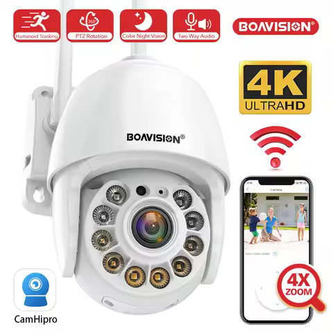 8MP 5MP 2MP Wifi Surveillance Camera Outdoor AI Human Detection Color Night Vision 4X Digital Zoom P