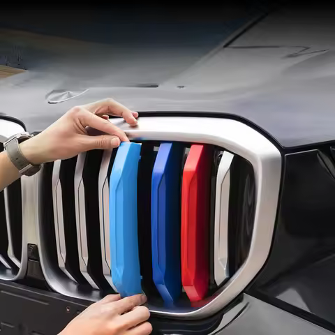 3Pcs M Power Car Racing Front Grille Trim Strips For BMW E46 E90 E91 E92 E93 F30 E60 E61 F10 G30 G20