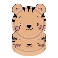 Jungle Animal Theme Paper Plate Animal Disposable Plates Cutlery Set for Wild Animal Theme Baby Bapt