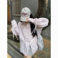 kemeja perempuan baju perempuan style baju perempuan style ootd Japanese Sweet Girls' Striped Shirt 