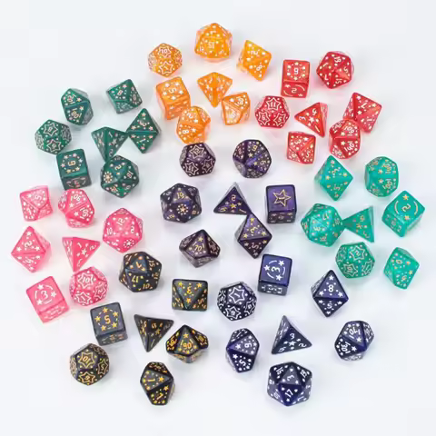 7PCS New Acrylic Star Dice Set 8 Colors Polyhedral Sharp Corner Dice D4 D6 D8 D10 D12 D20 Table Game