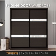 (FREE Shipping & FREE Installation) TECK SENG 8 Feet Sliding Doors Wardrobe / Anti-Jump / 2 Sliding 