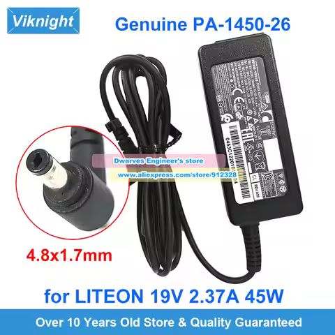 Genuine PA-1450-26 Switching AC Adapter 19V 2.37A Laptop Charger for Liteon 45W Power Supply 4.8*1.7
