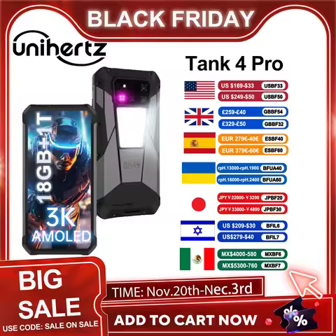 8849 Tank 4 Pro Unihertz 5G Rugged Projector Smartphone 16/18GB +512GB/1TB Android 14 Sports Phone 1