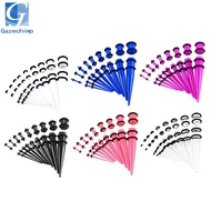 [Gazechimp] 18 Pieces Punk Ear Plug  Tapers Kit Stretching Expander Stretchers Gauges 14g-00g