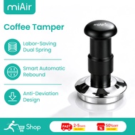 MiAir Dual Spring Coffee Tamper 51/58MM 30lbs Constant Pressure Auto Return Threaded Base Coffee Too