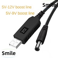 SMILE WiFi to Powerbank, Step-up Cord USB to DC Cable Boost Converter,  for Wifi Router Modem Fan Speaker 2.1X5.5MM Plug DC 5V to 9V/12V Power Cable