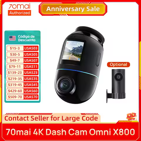 70mai Dash Cam 4K Omni X800 360° FOV 60FPS HDR Supercapacitor DVR with AI Motion Detection ADAS GPS 