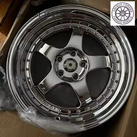 2026 New Chrome 5 Spoke Deep Concave Wheel Rims 5x100 5x112 5x114.3 5x120 5x130 Performance Alloy Ri