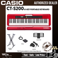 Casio CT-S200 61-Keys Casiotone Keyboard with Stand, Pedal - Red (CTS200 /CT S200)