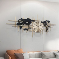 Creative Clock 3D Iron World Map Fashion Simple Wall Hanging Silent Iron Clock Living Room Clock