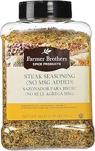 Farmer Brothers Steak Seasoning with no MSG 1lb 12 oz Large Restaurant/Food Service Size Container