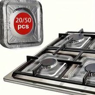 20/50pcs,Gas Stove Burner Cover, Disposable Aluminum Stove Burner Lining, 8.5" Square Heat-Resistant