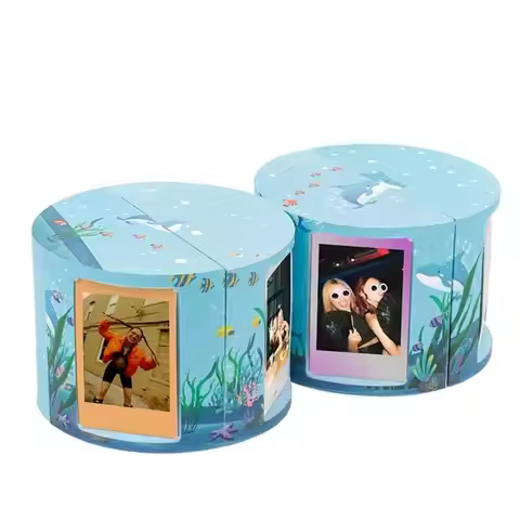 E56B Changeable Frames Customizable Picture Frames Cube Photo Frame for 3inch Pictures Display Perfe