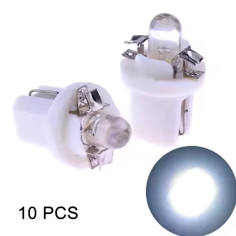 10pcs T5 B8.5D 5050 SMD LED Lamp Auto Car Tuning Instrument Dashboard Light Bulbs White Universal Ga