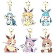Pokemon Eevee Sylveon Vaporeon Glaceon keychain personalized Anime Gijinka mica Acrylic bag decorati