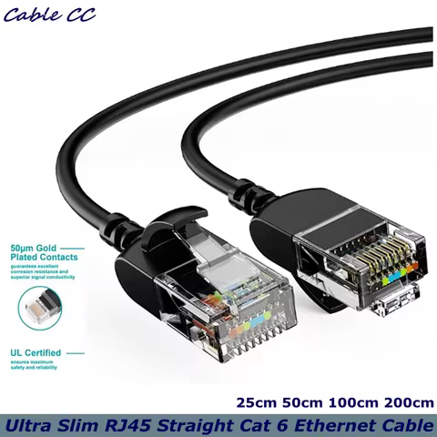 Ultra Slim Cat 6 Ethernet Cable , Flexible Rj45 Cat 6a LAN Cord, 10Gbps 550MHz Cat6 Network Cable fo