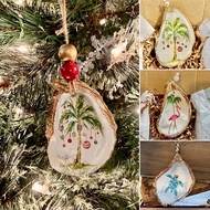 [moon] Oyster Shell Art Ornament,Handmade Christmas Ornaments,Christmas Tree Decorations,Xmas Decor Home Office Gift Ideas (m)