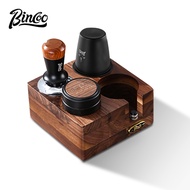 BINCOO Walnut Wooden Tamper Set Coffee Powder Dispenser Tamper Hammer Accessories for Espresso Machi
