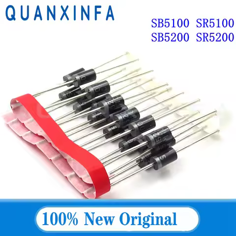 10PCS SR5100 SB5100 5A100V SR5200 SB5200 5A/200V Schottky diodes