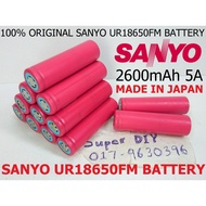 SANYO UR18650FM 3.7V 4.2V 2600mAh lithium ion Li-Ion Rechargeable 18650 fm Battery Flashlight torch light Power Bank LED