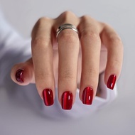 BTArtbox Push Type Nail Red-Cat's Eye Push Type Nail Square Gift, Cherry Color Short Stick Nail with