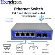 10G SFP+ Fiber Switch 2.5Gbps Ethernet 4 Port 2500Mbps Network Switcher Plug and Play