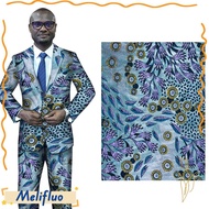 Melifluo Cotton Ankara Wax Print Fabric - Gold Foil Shimmer Geometric Design | Ideal for Dresses & A